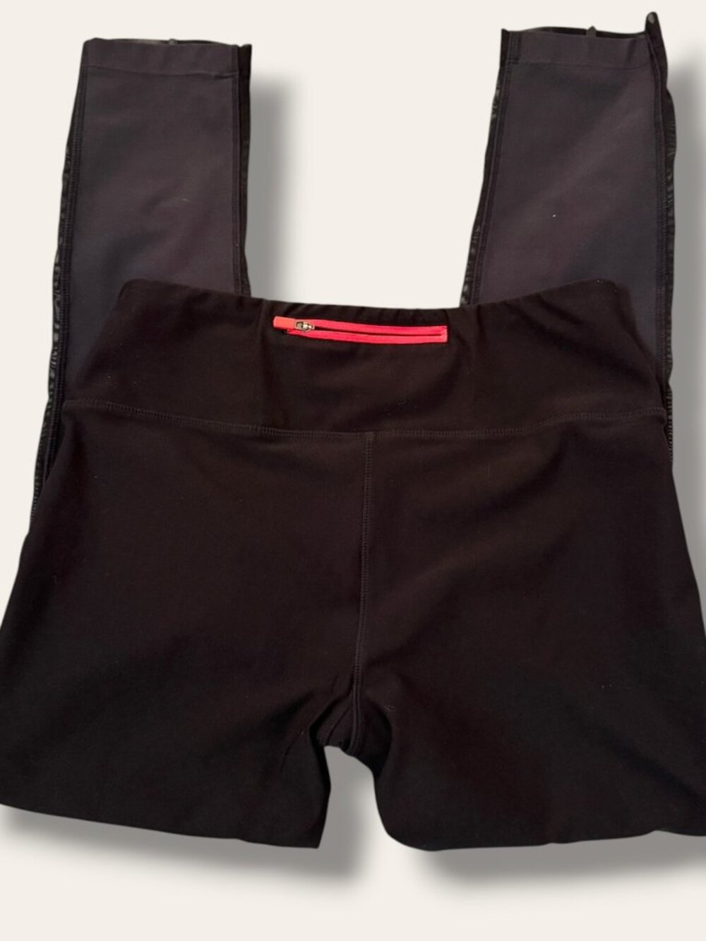 Mondetta Leggings Womens S High Waist Mesh Panel Back Zip Pocket Black Workout
